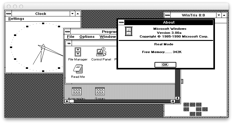 screenshot image of Windows 3.00a under macOS