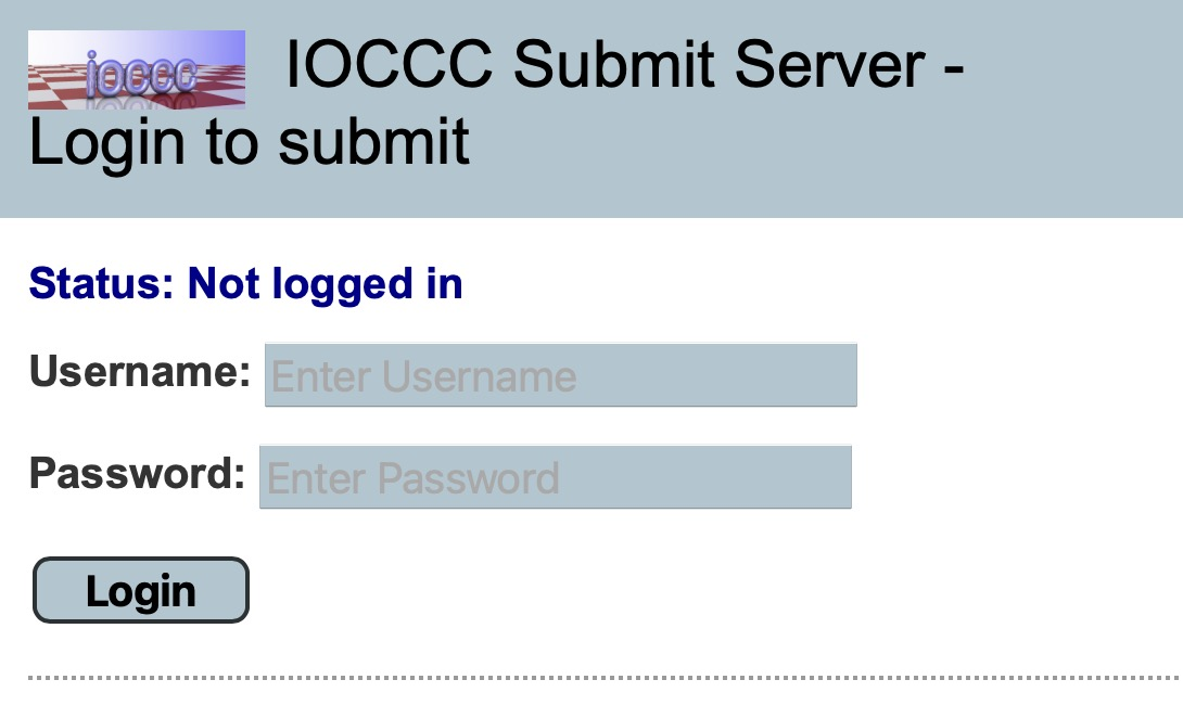 submit server login screen