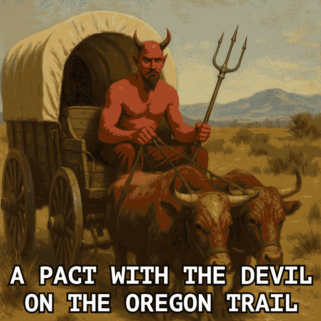 A Pact With the Devil On the Oregon Trail - Devil driving wagon